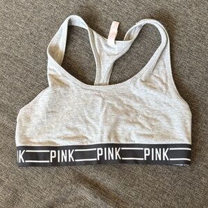 Victoria's Secret Gray Sports Bra with Black PINK Band